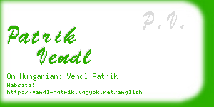 patrik vendl business card